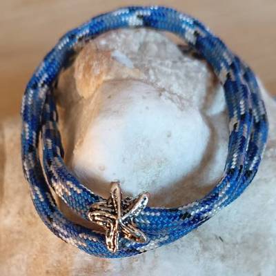 Freundschaftsarmband SEESTERN freie Farbwahl unisex Surferarmband aus Paracord mit Schiebeknoten