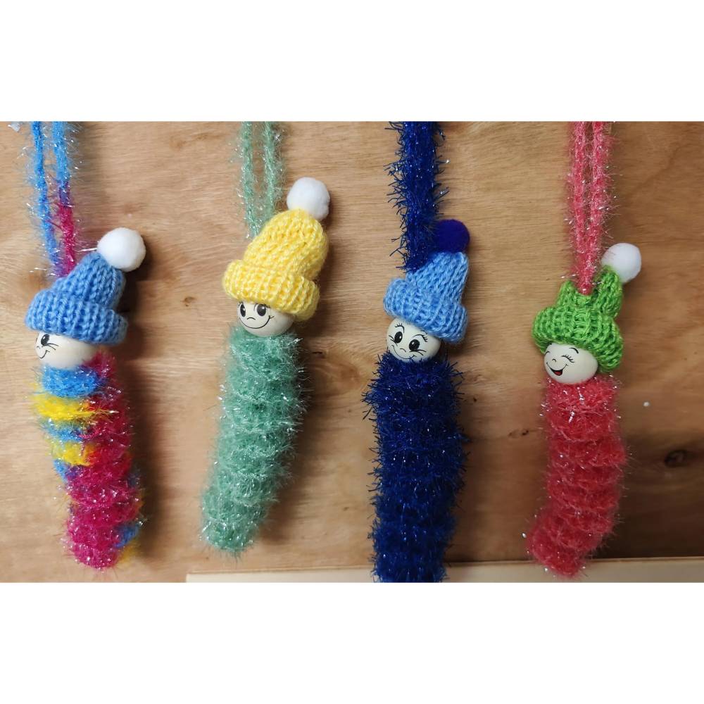 BUNTE Glückswürmchen / Sorgenwürmchen / Häkelwürmchen / 26 verschiedene Farben / Talisman / Glücksbringer / Glück / Trauer / Mitbringsel