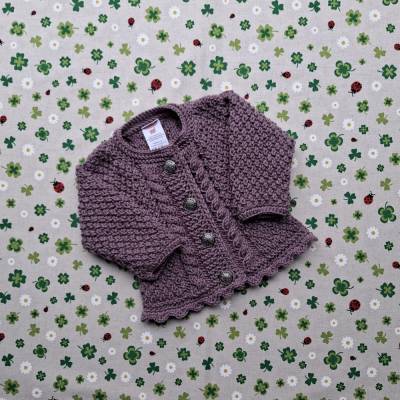 Trachtenjacke Strickjacke Mädchen Pullover lila handgestrickt Taufkleidung Hochzeit Dirndl Kleid Geschenk Taufe Kind