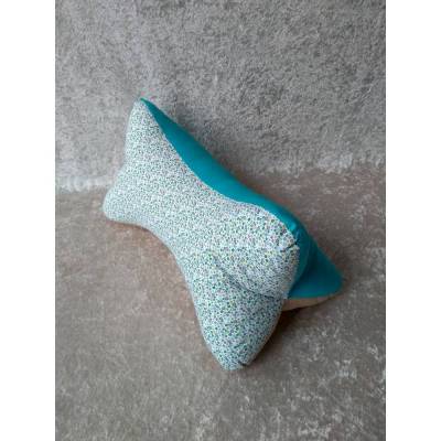Leseknochen, Blümchen, sand-moire, aqua, 38 cm