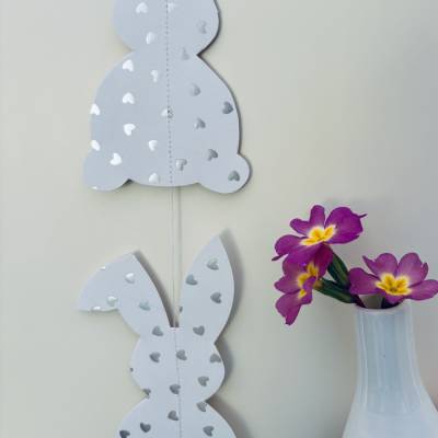 Hasengirlande Silber Herz