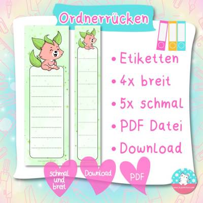 Ordnerrücken - Etiketten - Fuchs Volpi - PDF A4 Download - für breite & schmale Ordner