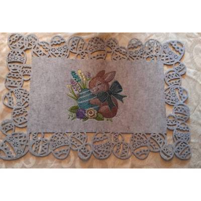 FILZ Untersetzer, Platzset, bestickt, OStern, 3mm dick, 45x30cm