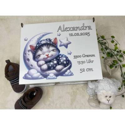 Erinnerungsbox für Baby, Erinnerungskiste, personalisierte Erinnerungskiste, Baby Geschenk personalisiert Einhorn