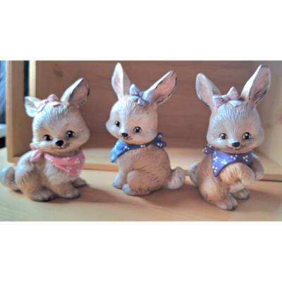 Osterhase Keramik  Ostern  Unikat  Hase mit Tuch