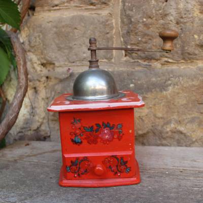 Vintage Kaffeemühle Mokkamühle Lehnartz Rosen Dekor 50er Jahre