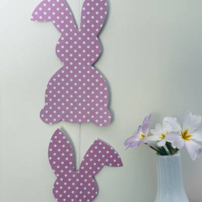 Hasengirlande rosa/Punkte