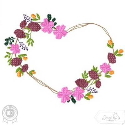 Herz Stickdatei – Florale Herzform für romantische Akzente
