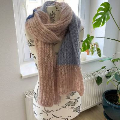 Strickleitung für ein einfaches Set aus Schal und Stirnband im Patentmuster