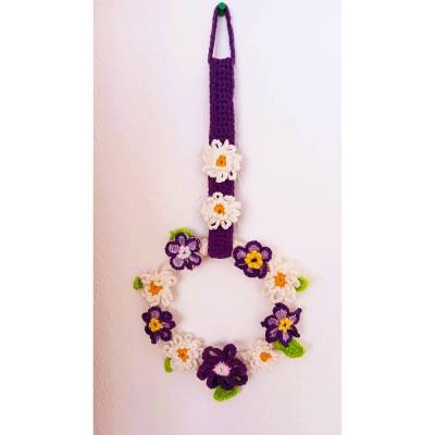 Gehäkelter Türkranz Türschmuck Fensterdeko gehäkelt Deko 16 cm Durchmesser