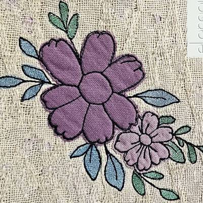 Stickdatei Doodle Applikation Blume Amalia - 6 Größen 5 Formate - Inkl Anleitung