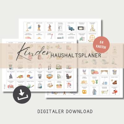 Aufgabenplaner für Kinder inkl. Haushaltsaufgaben in A3 + A4 ausdruckbar, digitaler PDF-Download