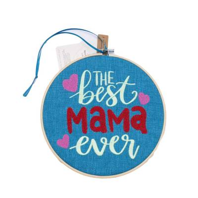 Stickrahmenbild Best Mama ever 20 cm Geschenk Geburtstag Muttertag gerahmt Variante 4