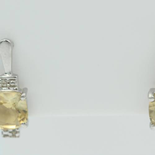 2,94 Carat Whisky Quarz Ohrstecker 925 Sterling Silber mit Cubic Zirkon Top