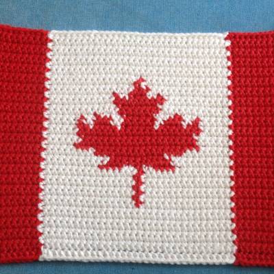 DIY-Häkelanleitung Topflappen "Kanada" – Ahornblatt & Rocky Mountains selber häkeln