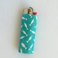 Feuerzeughülle inkl. BIC-Feuerzeug mit Fischmuster