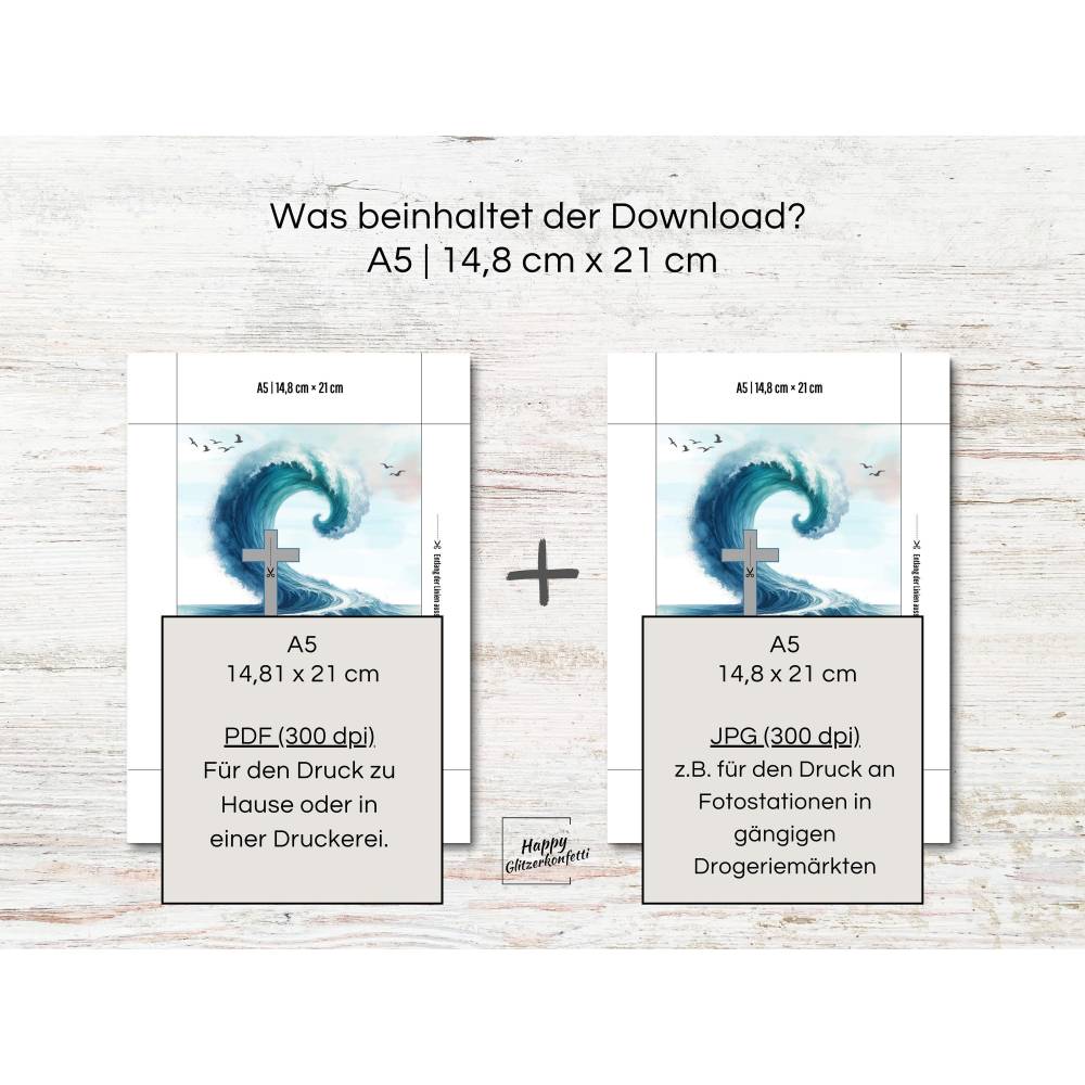 Firmung Geldgeschenk, DIY PDF Vorlage zum Ausdrucken, Last-Minute Geschenk Idee, Download, Geld kreativ verpacken versch Bild 8