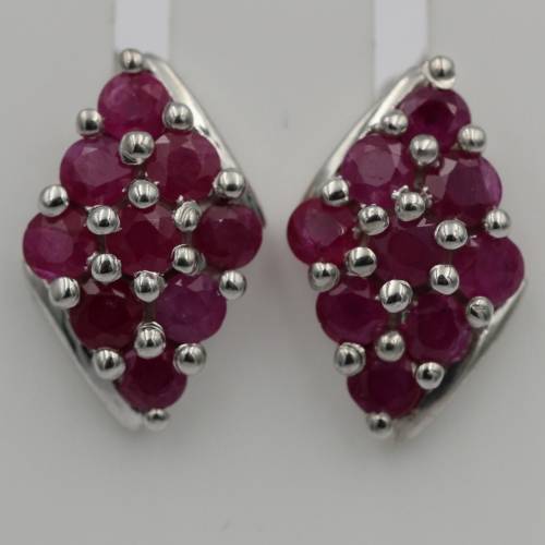 2,05 Carat Rubin Ohrstecker 925 Silber rubinroter Edelstein Ohrschmuck Edelstein