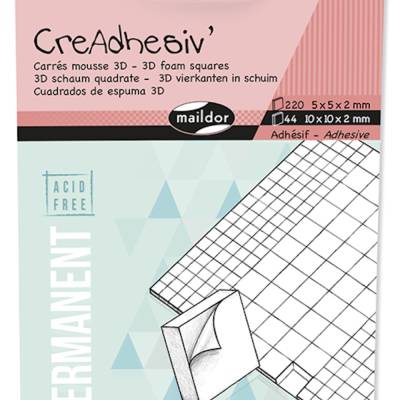 CreAdhesiv 3D Klebepads 2mmx10x10mm + 2mmx5x5mm