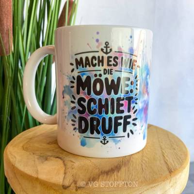 Tasse Keramik 330 ml – Kaffeetasse & Teetasse | Geschenkidee für Kaffee- und Teeliebhaber | Möwe Nordsee Ostsee
