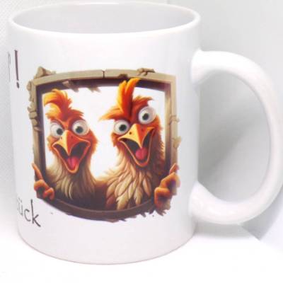 Lustige Hühner Frühstück Tasse – Geschenk mit Spruch – Hochwertige Keramiktasse Handmade