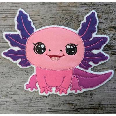 Axolotl Stickdatei 3D, Applikation SOFORTDOWNLOAD, Embroidery design