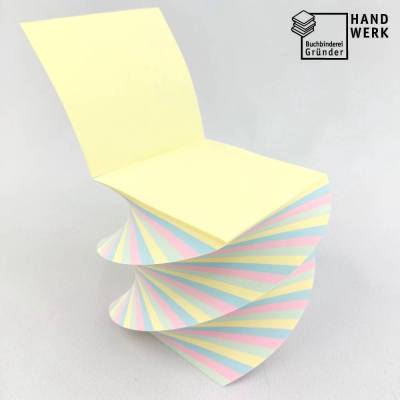 Abreißblock, Notizblock, gedreht, pastell bunt, Zettelblock