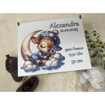 Erinnerungsbox für Baby, Erinnerungskiste, personalisierte Erinnerungskiste, Baby Geschenk personalisiert Rehkitz