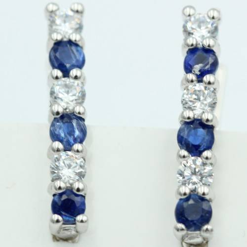 Edle 1,1 Carat seltener blauer Kyanit Ohrschmuck 925 Silber Kyanit  mit Zirkonia