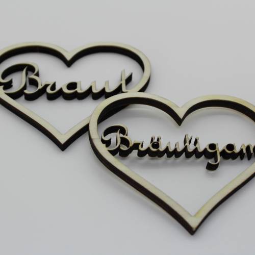 Braut & Bräutigam Herzschild