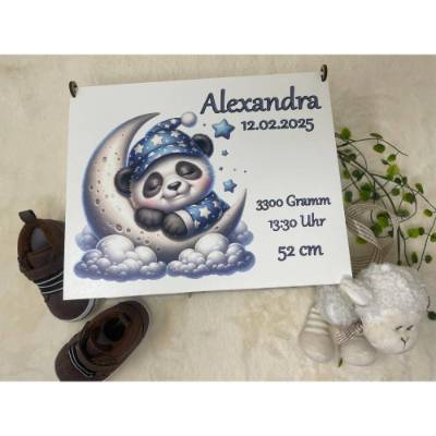 Erinnerungsbox für Baby, Erinnerungskiste, personalisierte Erinnerungskiste, Baby Geschenk personalisiert Panda