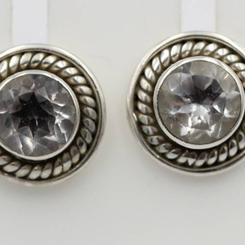 Edle 0,58  Carat Weißtopas Ohrstecker 925 Silber weißer Topas Unisex Schmuck