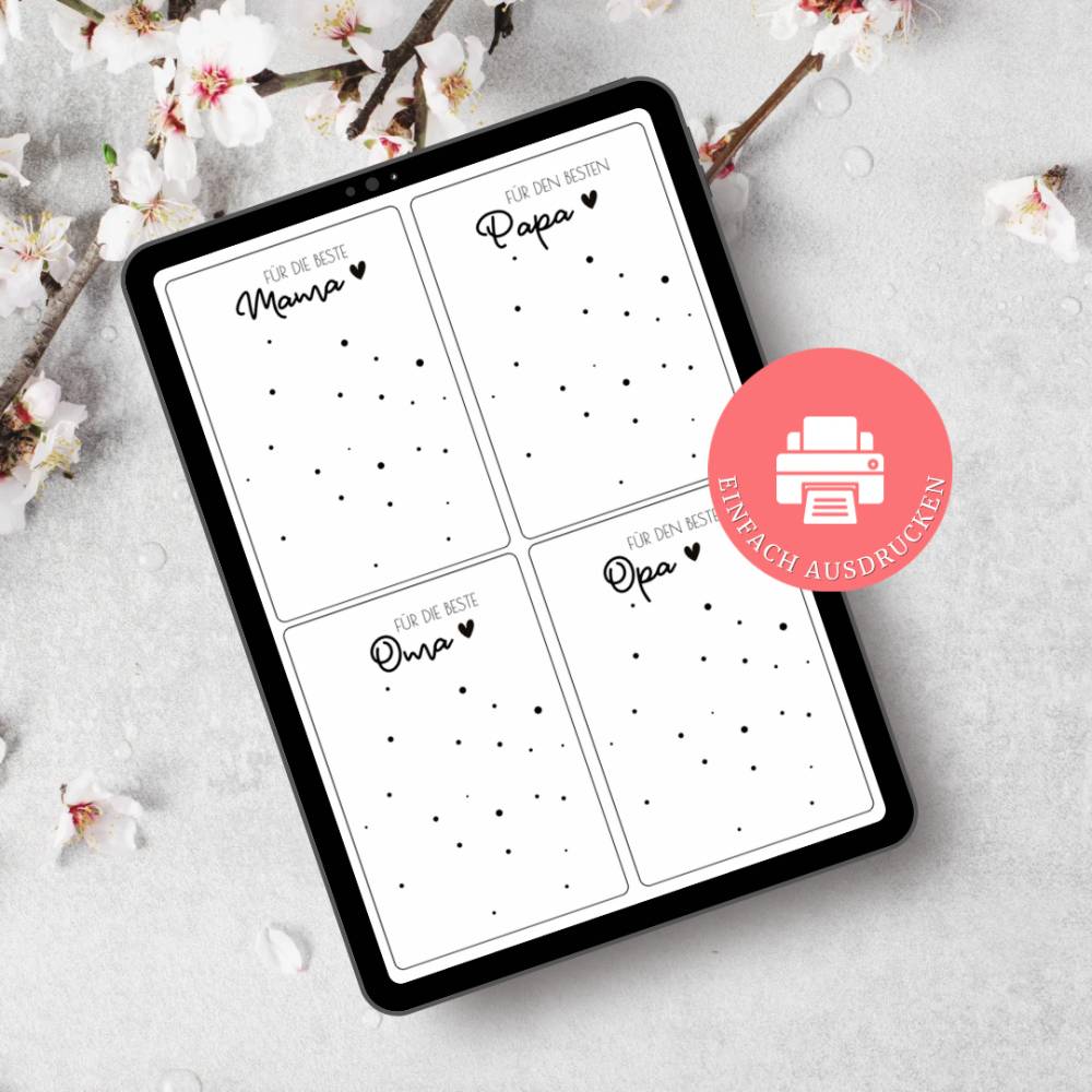 Karten für Geschenktüten PDF Datei A4 "Für die Besten" | Download zum Ausdrucken Bild 3