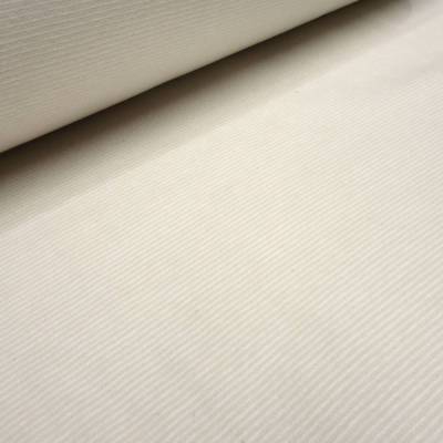 Stoff Baumwolle Bündchenstoff Ringelbündchen Schlauchware 1mm fein gestreift beige-weiß