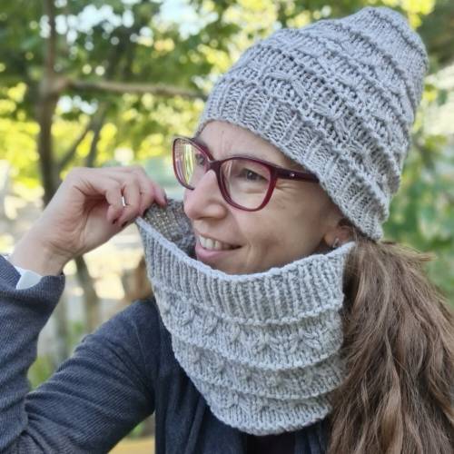 Strick-Anleitung Mütze und Cowl OLINA (DE)