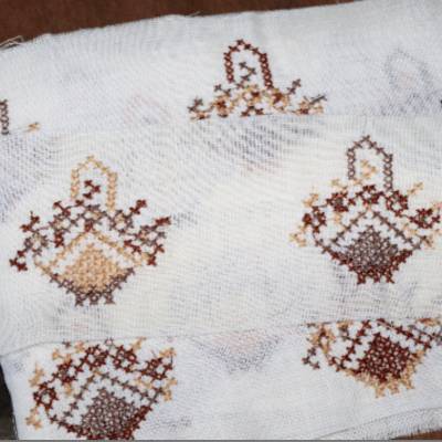  Vintage bestickte Bordüre Meterware