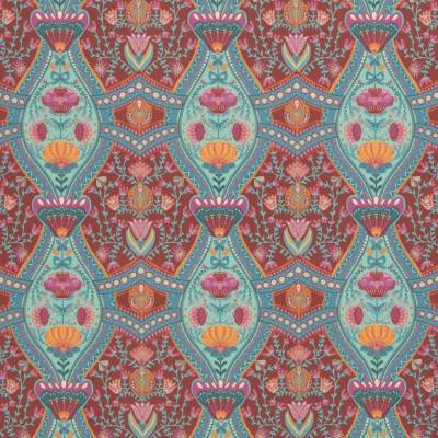 ♕ Taschenstoff Dekostoff Boho Velvet Kacheln  Bienvenido Colorido 50 x 140 cm ♕