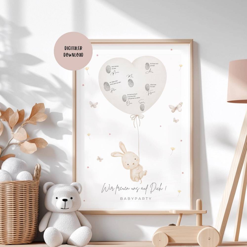 Babyparty Gästebuch, Babyshower Geschenk, Babyparty Gästebuch Poster A4 + A3, digitaler Download Bild 1