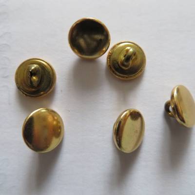 Metallknöpfe 8 Stück – Runde Knöpfe mit Öse, 10 mm Durchmesser, robustes Metall goldfarben