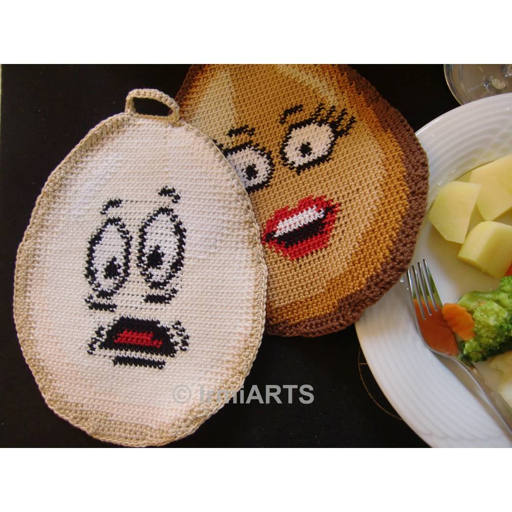 Häkelanleitung Doubleface-Topflappen Funny Eggs No.1 Bild 2