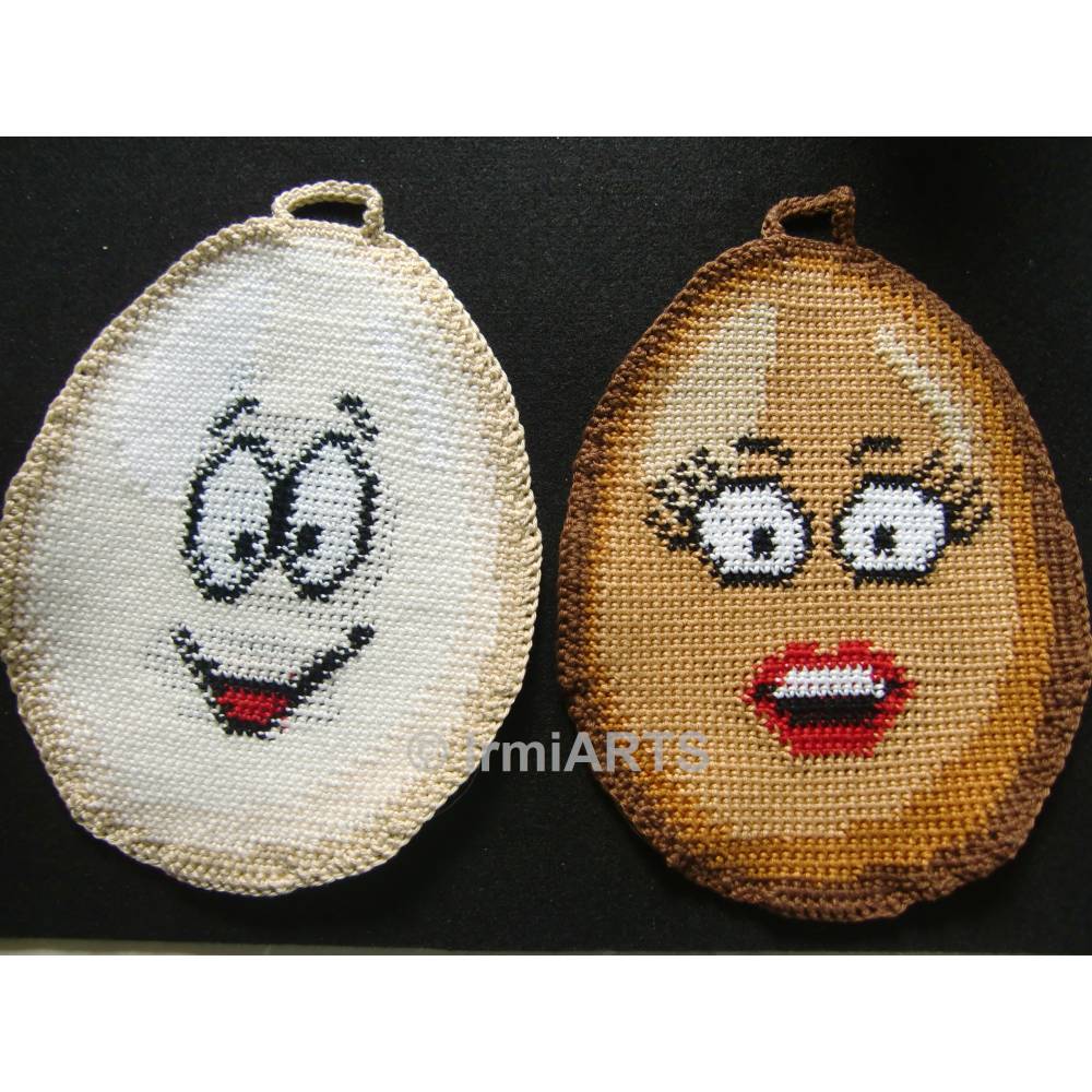 Häkelanleitung Doubleface-Topflappen Funny Eggs No.1 Bild 3