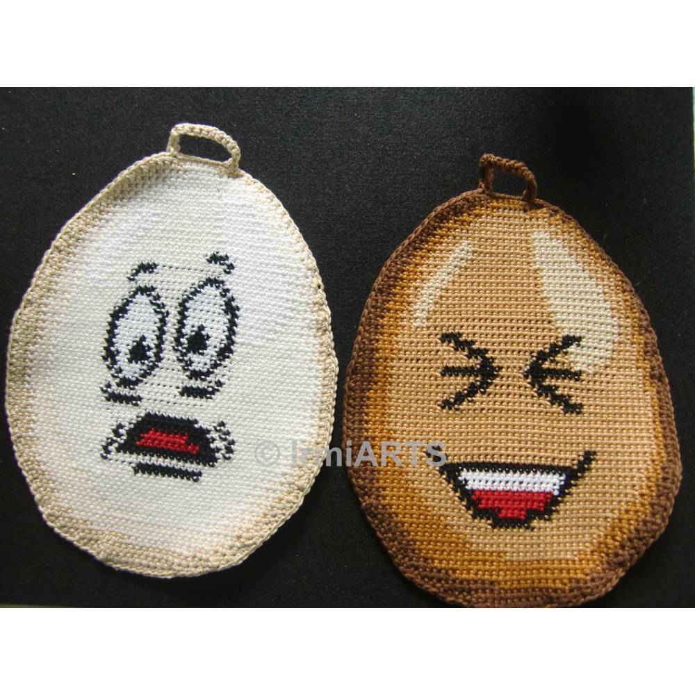 Häkelanleitung Doubleface-Topflappen Funny Eggs No.1 Bild 4