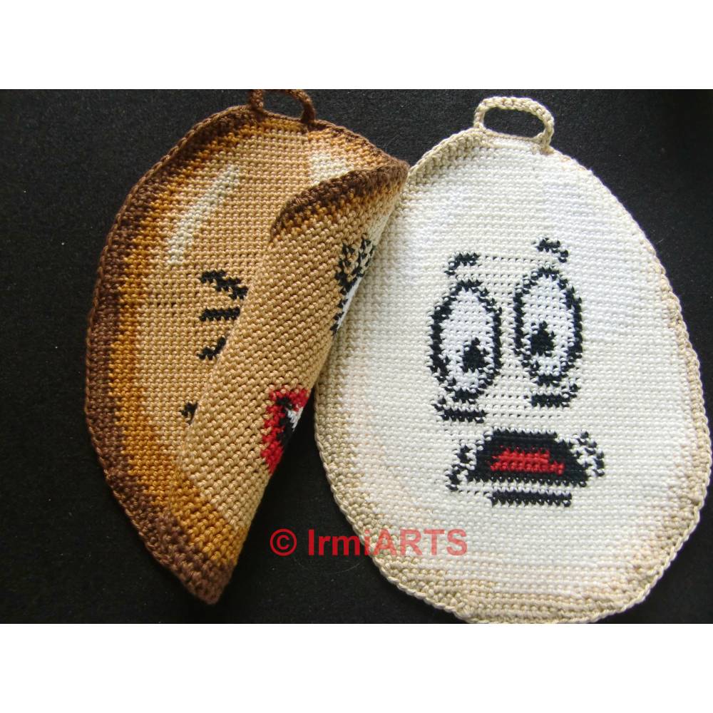 Häkelanleitung Doubleface-Topflappen Funny Eggs No.1 Bild 5