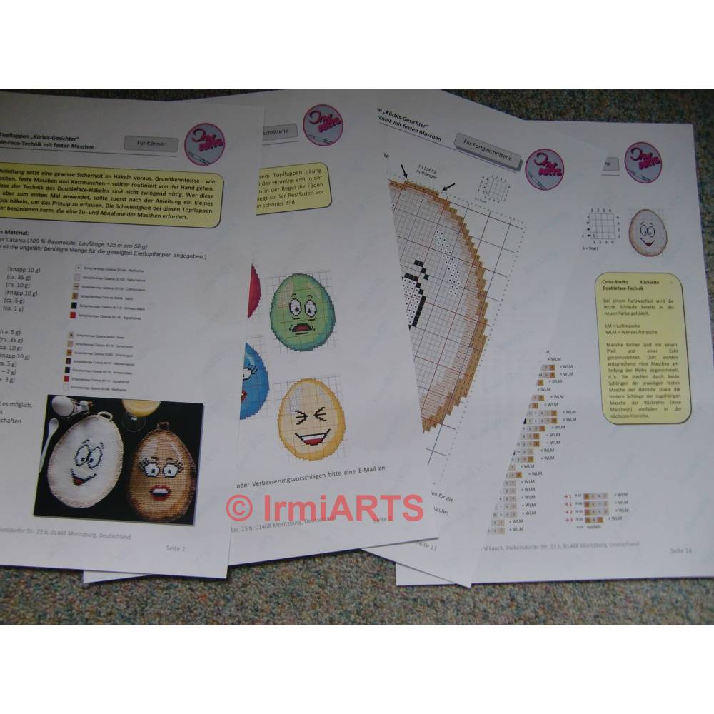 Häkelanleitung Doubleface-Topflappen Funny Eggs No.1 Bild 6