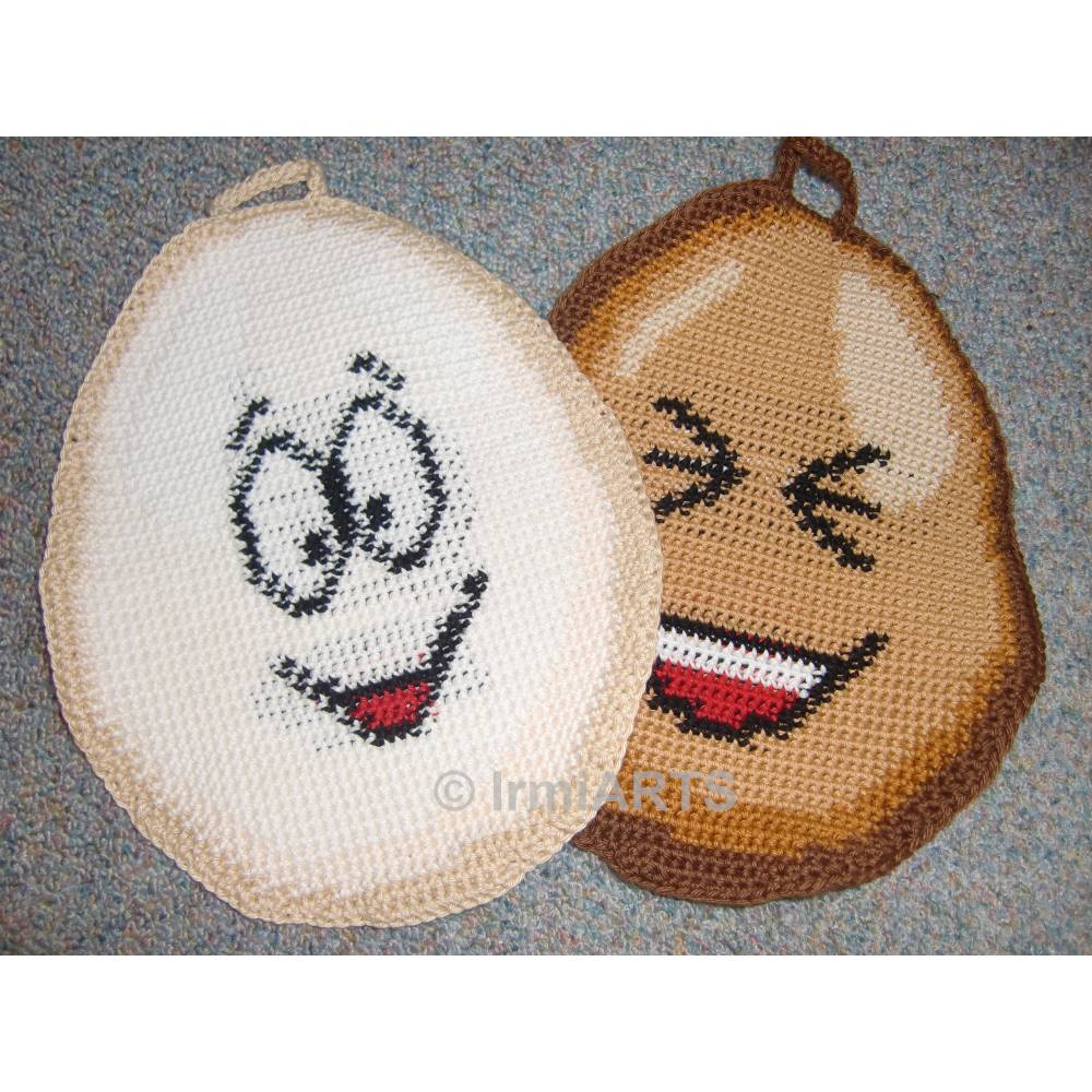 Häkelanleitung Doubleface-Topflappen Funny Eggs No.1 Bild 7