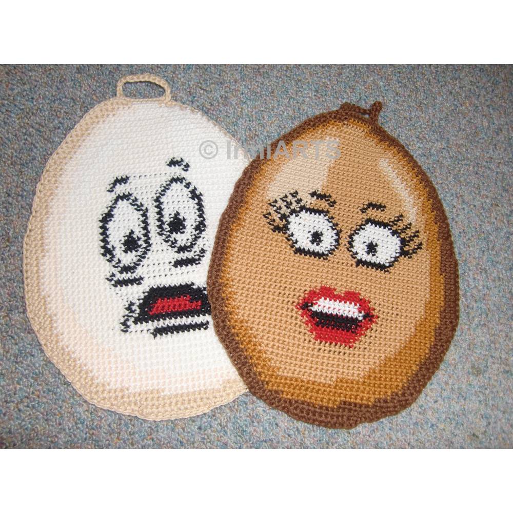 Häkelanleitung Doubleface-Topflappen Funny Eggs No.1 Bild 8