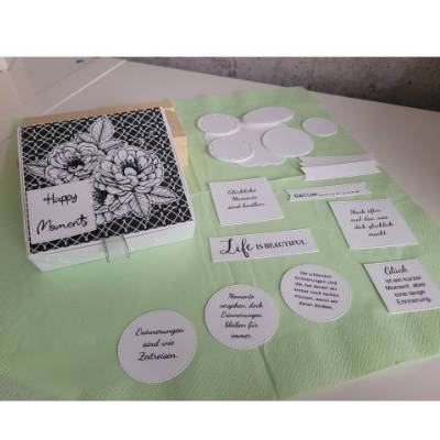 Geschenkbox mit Leporello Fotoalbum – Minialbum zum Selbstgestalten • Geschenk für Freundin, Mama & Herzensmensch