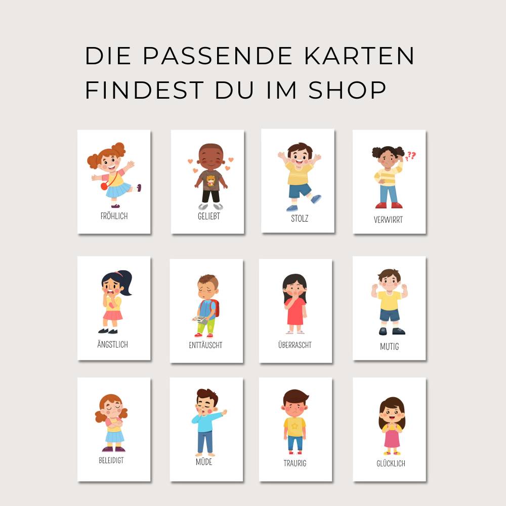 Gefühlsrad für Kinder, Montessori Gefühlsuhr, Gefühle lernen, Emotionsrad für Kinder, Emotionen verstehen, PDF Download Bild 5