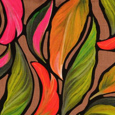 Viskose  Abstrakt grün-bunt (1m/10,-€)