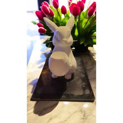 Osterhase aus PLA mit LED Teelichthalter – 3D gedruckte Deko, bemalbar & nachhaltig